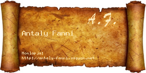 Antaly Fanni névjegykártya