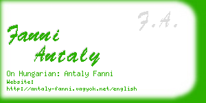 fanni antaly business card